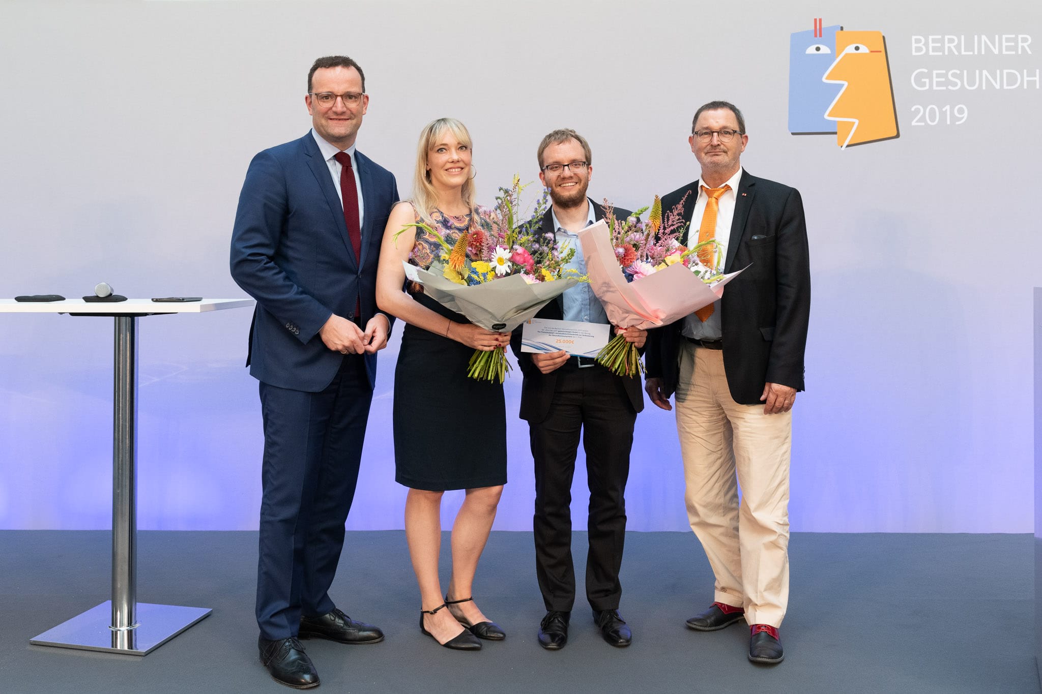 Jens Spahn (Bundesgesundheitsminister), Beatrice Brülke, Ansgar Jonietz ("Was hab' ich?" gGmbH), Günther Jonitz (Präsident Ärztekammer Berlin)